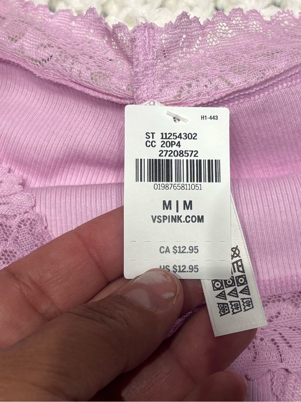 Victoria's Secret Lilac Lace Ribbed Bikini Panty